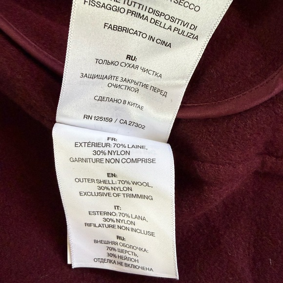 Soia & Kyo BRIDGETTE-N Merlot Women's Wool Belted Coat R13A - Picture 9 of 11